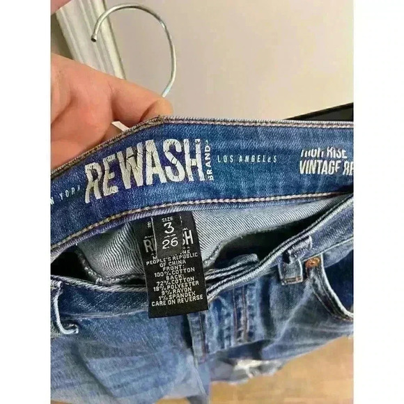 REWASH Distressed Raw Hem High Rise Skinny Jeans Size‎ 3/26 - Picture 4 of 5